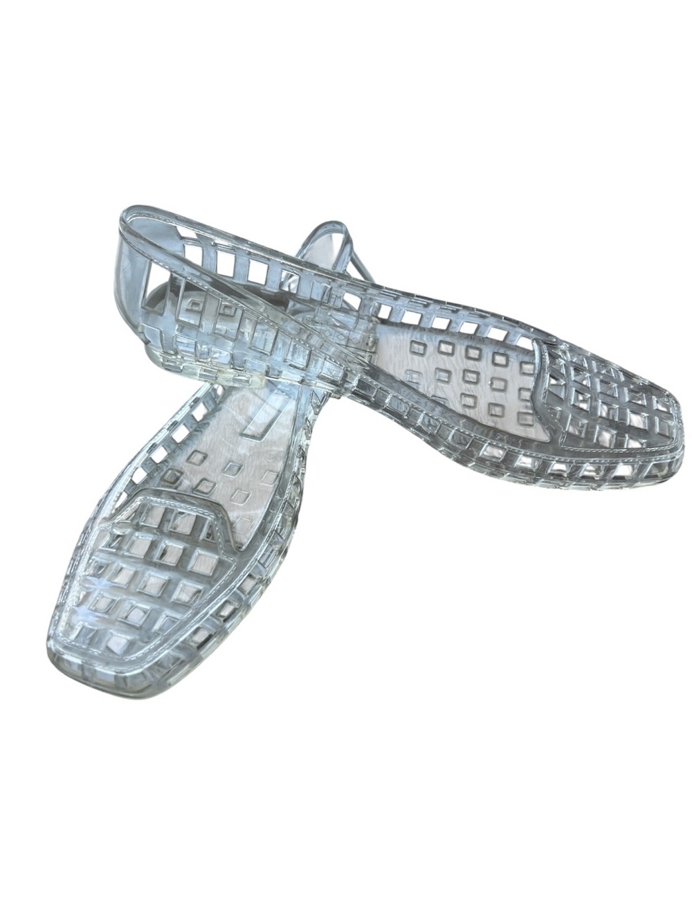 Jeffrey Campbell Sunnie Clear Jelly Cutout Flats Square Toe Women’s Size 6M